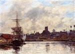 Eugene Boudin  - Bilder Gemälde - Fecamp, the Port