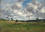 Eugene Boudin  - Bilder Gemälde - Fervaques (Landscape)
