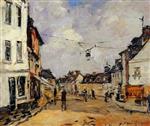 Eugene Boudin  - Bilder Gemälde - Fervaques, the Main Street