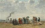 Eugene Boudin  - Bilder Gemälde - Figures on the Beach