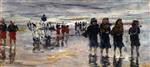 Eugene Boudin  - Bilder Gemälde - Fishers Returning from the Beach
