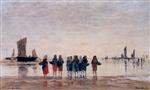 Eugene Boudin  - Bilder Gemälde - Fisherwomen at Berck