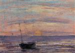 Eugene Boudin  - Bilder Gemälde - Fishing Boat