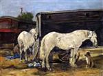Eugene Boudin  - Bilder Gemälde - Gypsy Horses