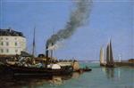 Eugene Boudin  - Bilder Gemälde - Honfleur, the Jetty