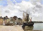 Eugene Boudin  - Bilder Gemälde - Honfleur, the Port