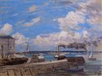 Eugene Boudin  - Bilder Gemälde - Honfleur, the Port Entrance