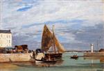 Eugene Boudin  - Bilder Gemälde - Honfleur, the Port-2