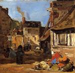 Eugene Boudin  - Bilder Gemälde - Honfleur, the Saint Catherine Market Place