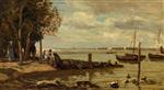 Eugene Boudin  - Bilder Gemälde - Honfleur, the Shore
