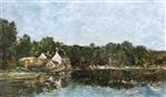 Eugene Boudin  - Bilder Gemälde - Hôpital-Camfrout, the Green Mill