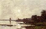 Eugene Boudin  - Bilder Gemälde - Inlet at Faou