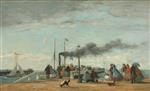 Eugene Boudin  - Bilder Gemälde - Jetty and Wharf at Trouville