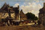 Eugene Boudin  - Bilder Gemälde - Jour de fiore, Le Faou