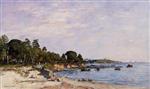 Eugene Boudin  - Bilder Gemälde - Juan-les-Pins, the Bay and the Shore