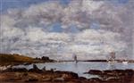 Eugene Boudin  - Bilder Gemälde - Kerhorl, the Bay, Mouth of the River Landerneau