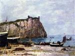 Eugene Boudin  - Bilder Gemälde - La Falaise d'Aval, Etretat