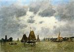 Eugene Boudin  - Bilder Gemälde - La Meuse at Dordrecht