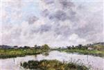 Eugene Boudin  - Bilder Gemälde - La Rivière Morte a Deauville