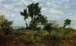 Eugene Boudin  - Bilder Gemälde - Landscape, near Honfleur