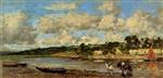 Eugene Boudin  - Bilder Gemälde - Le Faou, Banks of the River