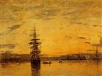 Eugene Boudin  - Bilder Gemälde - Le Havre - Bassin de l'Eure