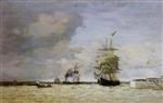 Eugene Boudin  - Bilder Gemälde - Le Havre, Entrance to the Port
