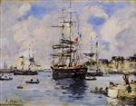 Eugene Boudin  - Bilder Gemälde - Le Havre, l'Avant Port