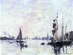 Eugene Boudin  - Bilder Gemälde - Le Havre, l'Avant-Port