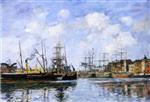 Eugene Boudin  - Bilder Gemälde - Le Havre, Le Bassin de la Barre
