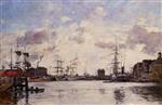 Eugene Boudin  - Bilder Gemälde - Le Havre, Le bassin de la barre