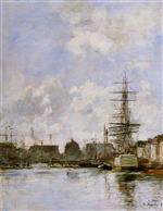Eugene Boudin  - Bilder Gemälde - Le Havre, Le Bassin du Commerce