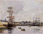 Eugene Boudin  - Bilder Gemälde - Le Havre, the Casimir Delavigne Basin