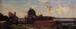 Eugene Boudin  - Bilder Gemälde - Le Havre, the Francois I Tower