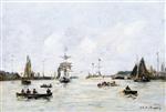 Eugene Boudin  - Bilder Gemälde - Le Havre, the Outer Harbor