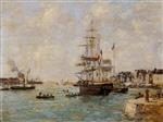 Eugene Boudin  - Bilder Gemälde - Le Havre, the Outer Port-2