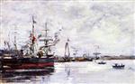 Eugene Boudin  - Bilder Gemälde - Le Havre, the Por