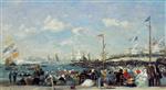 Eugene Boudin  - Bilder Gemälde - Le Havre, the Regatta Festival