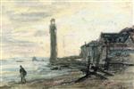 Eugene Boudin  - Bilder Gemälde - Lighthouse near Honfleur