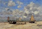 Eugene Boudin  - Bilder Gemälde - Low Tide at Scheveningen
