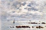 Eugene Boudin  - Bilder Gemälde - Low Tide, Saint-Vaast-La-Hougue