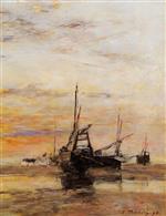 Eugene Boudin  - Bilder Gemälde - Low Tide