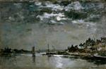 Eugene Boudin  - Bilder Gemälde - Marine effet de lune