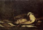 Eugene Boudin  - Bilder Gemälde - Mullet and Fish
