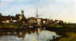 Eugene Boudin  - Bilder Gemälde - Norman Village by a River