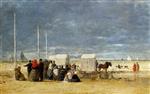 Eugene Boudin  - Bilder Gemälde - On the Beach