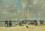 Eugene Boudin  - Bilder Gemälde - On the Jetty