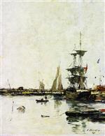 Eugene Boudin  - Bilder Gemälde - Pier at Trouville