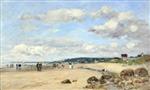 Eugene Boudin  - Bilder Gemälde - Plage en Normandie, France