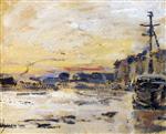 Eugene Boudin  - Bilder Gemälde - Port at Low Tide